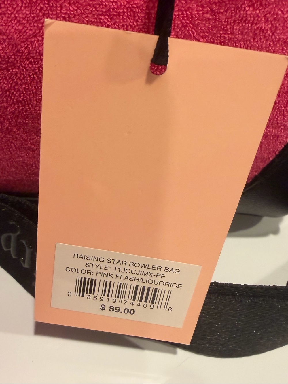 Juicy Couture NWT Rich Pink Crossbody Satchel Chic Black Trim (P241) - Picture 8 of 14